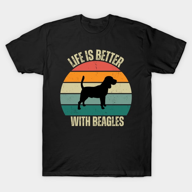 Life is Better with Beagles - A Joyful Companion for Every Dog Lover T-Shirt by Hashed Art